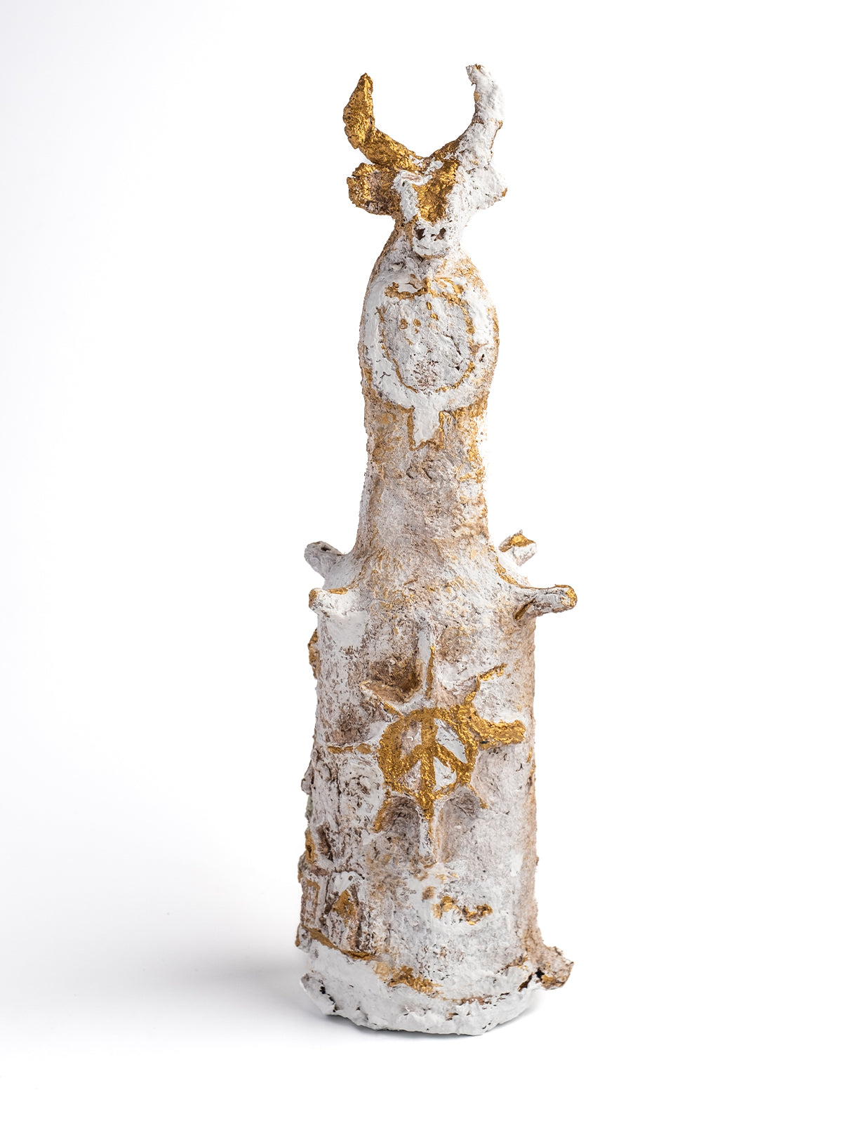 Seta Beyaz Eskitme Dekoratif Şişe